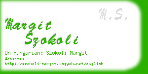 margit szokoli business card